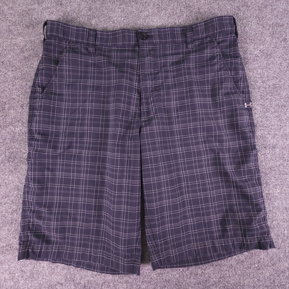 Under Armour Leaderboard Golf Shorts 11" Nylon Pockets Plaid Mens 36